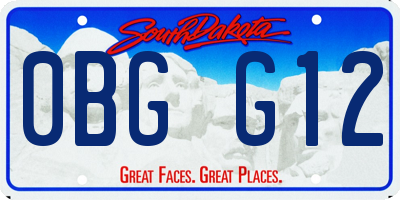 SD license plate 0BGG12