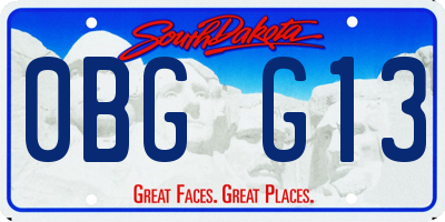 SD license plate 0BGG13