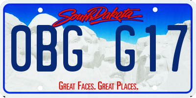 SD license plate 0BGG17