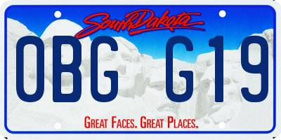 SD license plate 0BGG19
