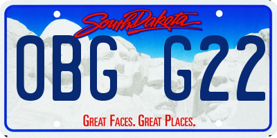 SD license plate 0BGG22