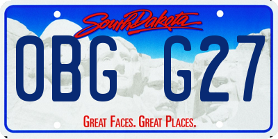 SD license plate 0BGG27