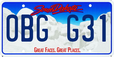 SD license plate 0BGG31