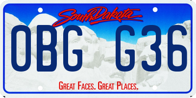 SD license plate 0BGG36