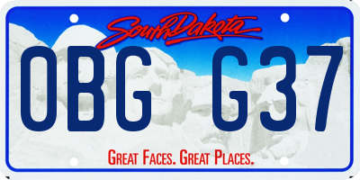 SD license plate 0BGG37