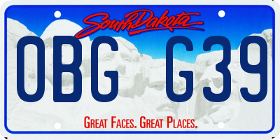 SD license plate 0BGG39