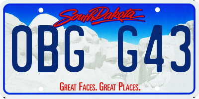 SD license plate 0BGG43