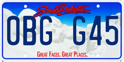 SD license plate 0BGG45