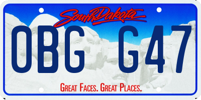 SD license plate 0BGG47
