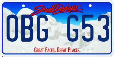 SD license plate 0BGG53