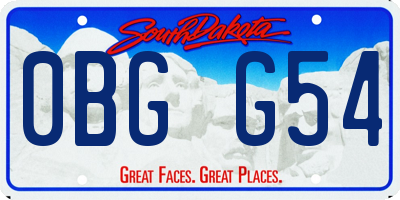 SD license plate 0BGG54