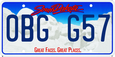 SD license plate 0BGG57