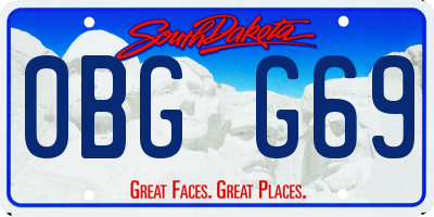 SD license plate 0BGG69