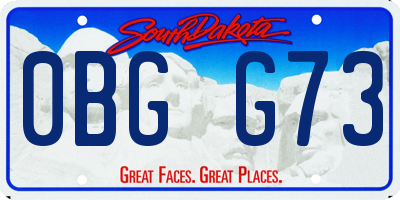 SD license plate 0BGG73