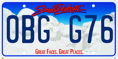 SD license plate 0BGG76