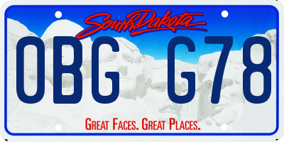 SD license plate 0BGG78