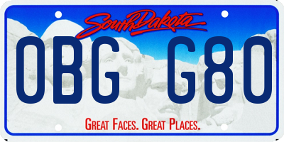 SD license plate 0BGG80