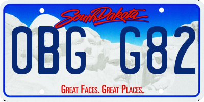 SD license plate 0BGG82