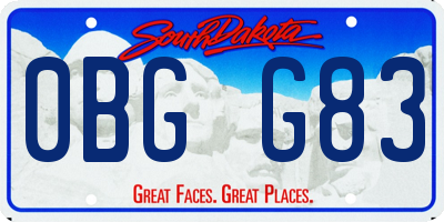 SD license plate 0BGG83