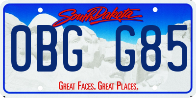 SD license plate 0BGG85