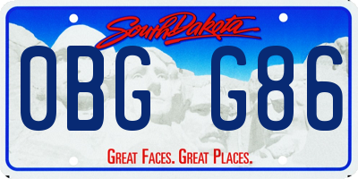 SD license plate 0BGG86
