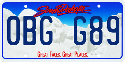 SD license plate 0BGG89