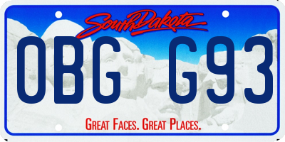 SD license plate 0BGG93