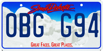 SD license plate 0BGG94