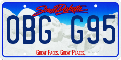 SD license plate 0BGG95