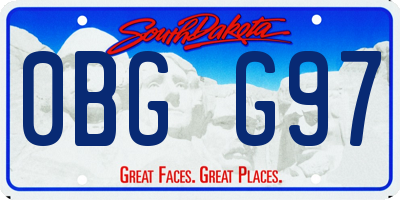 SD license plate 0BGG97