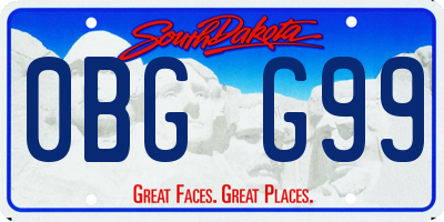 SD license plate 0BGG99