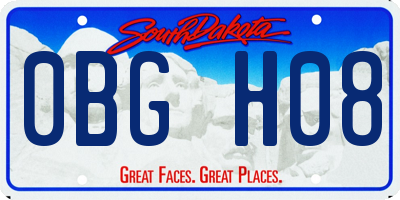 SD license plate 0BGH08
