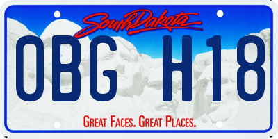 SD license plate 0BGH18