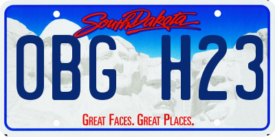SD license plate 0BGH23