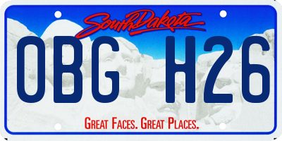 SD license plate 0BGH26
