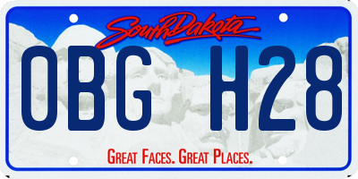 SD license plate 0BGH28