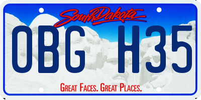 SD license plate 0BGH35