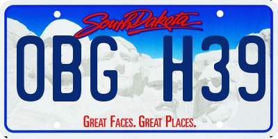 SD license plate 0BGH39