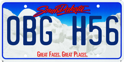 SD license plate 0BGH56