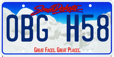SD license plate 0BGH58