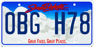 SD license plate 0BGH78