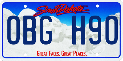 SD license plate 0BGH90