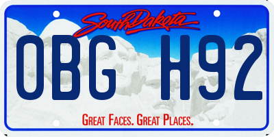 SD license plate 0BGH92