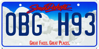 SD license plate 0BGH93