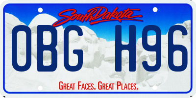 SD license plate 0BGH96