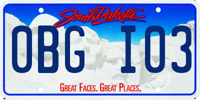SD license plate 0BGI03