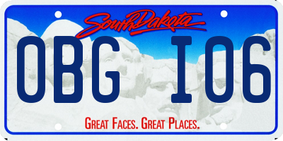 SD license plate 0BGI06