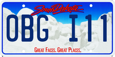 SD license plate 0BGI11
