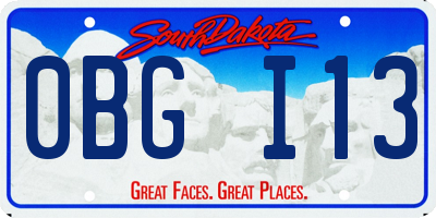 SD license plate 0BGI13