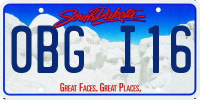 SD license plate 0BGI16
